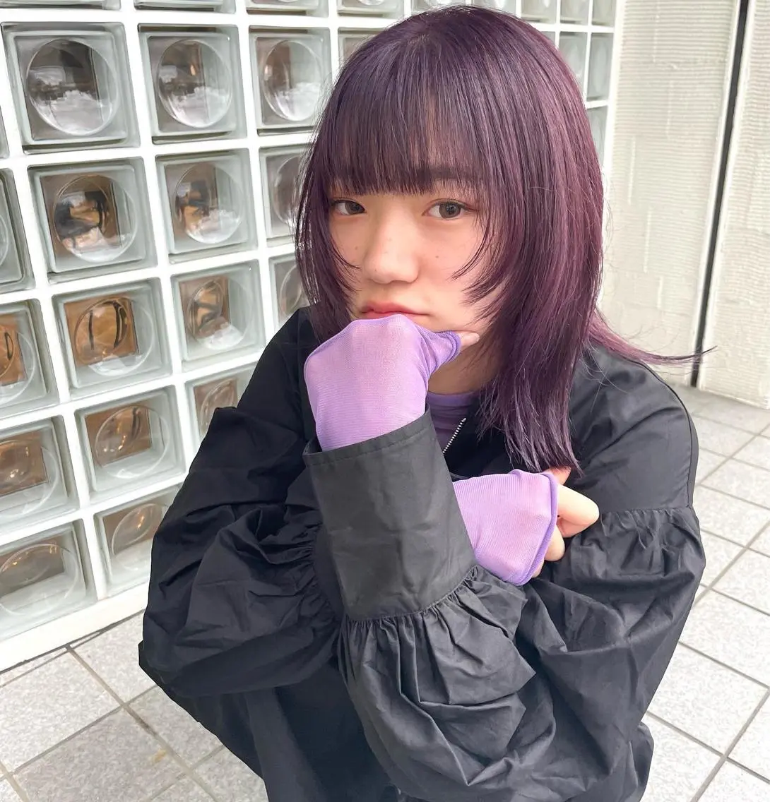 ミディアム カラー ハイトーンカラー レイヤーカット ウルフカット ウルフレイヤー カット ヘアカラー トリートメント 田島 仁美のヘアスタイル