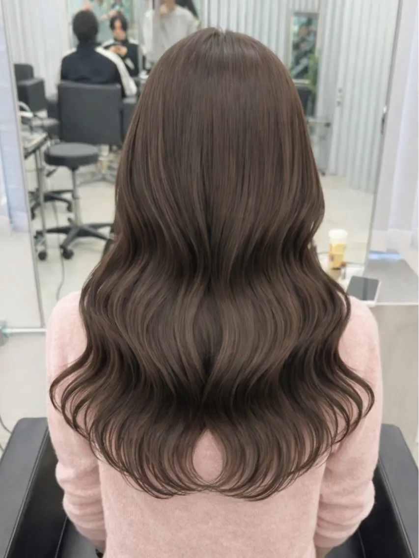 ロング カラー カット ヘアカラー 表参道🌿赤み消し カラー/チナツのヘアスタイル