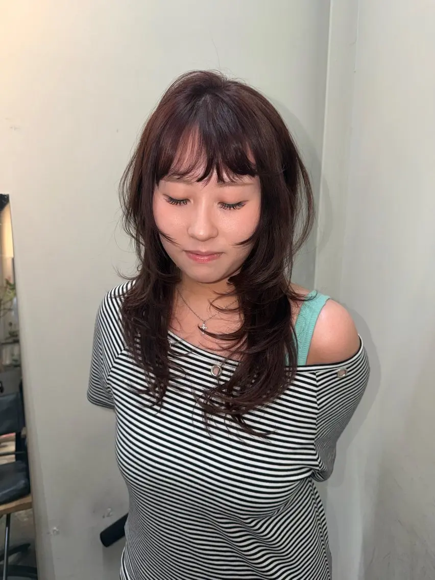 ロング カラー カット ヘアカラー ひな🐥ハイトーン/ レイヤーカット🎼のヘアスタイル