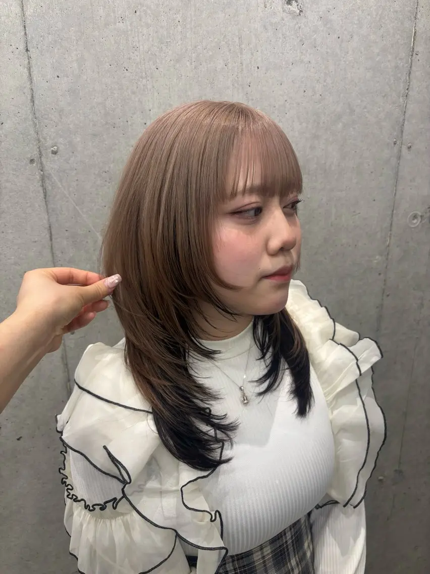 セミロング ヘアカラー 🛼ヘアメイクボブ 🍭yui :)のヘアスタイル