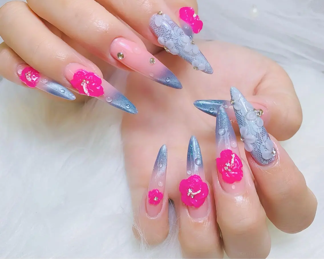 ネイル チークネイル 長さ出し フットネイル 韓国ネイル マグネットネイル ハンドネイル ハンドケア AN NAIL _HOAのネイルデザイン
