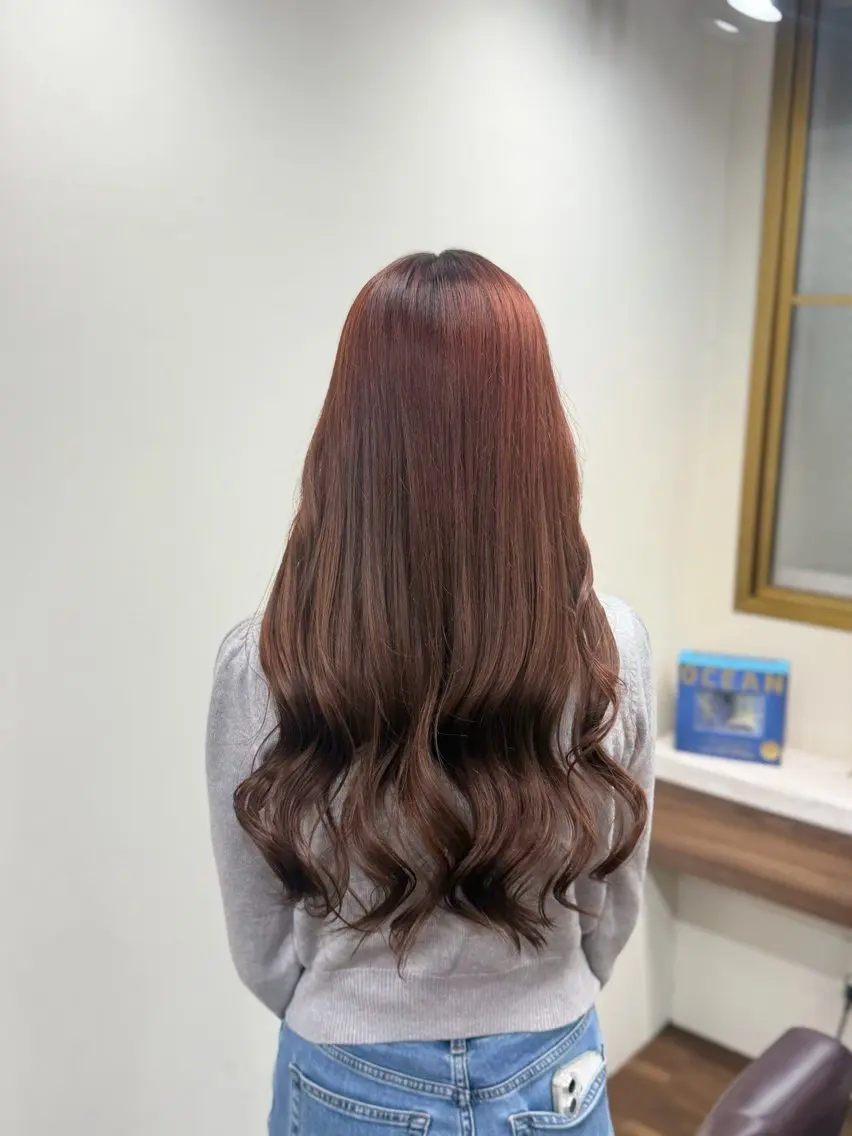 ロング カラー ブラウンカラー ピンクカラー ピンクブラウン トリートメント ヘアカラー トリートメント みさき ♡のヘアスタイル