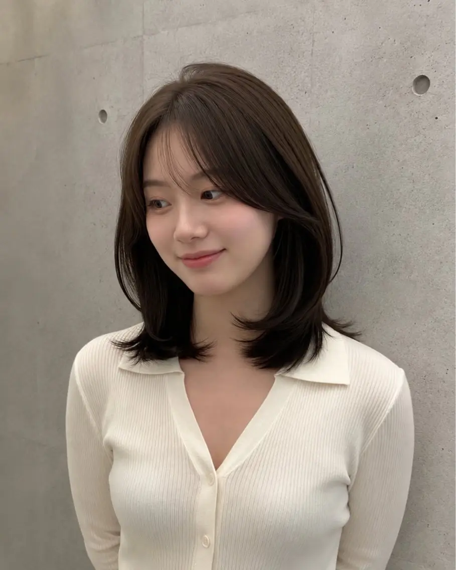 ミディアム カラー パーマ ヘアアレンジ カット ヘアカラー トリートメント 🌱透明感カラー🌱 レイヤー/コウスケのヘアスタイル