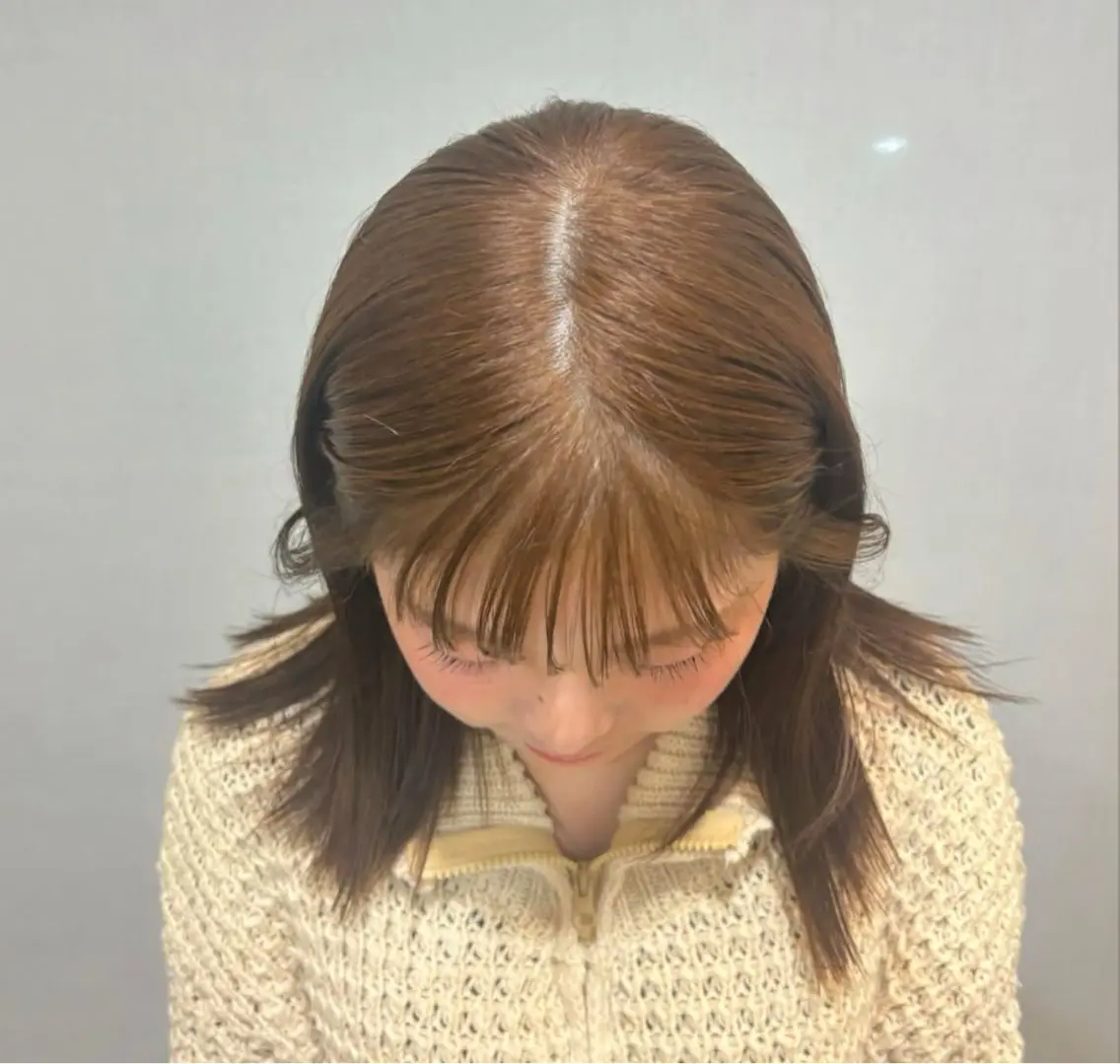 ミディアム カラー ベージュカラー ブリーチ ブリーチなしカラー 新宿/縮毛矯正/ 髪質改善/りこのヘアスタイル