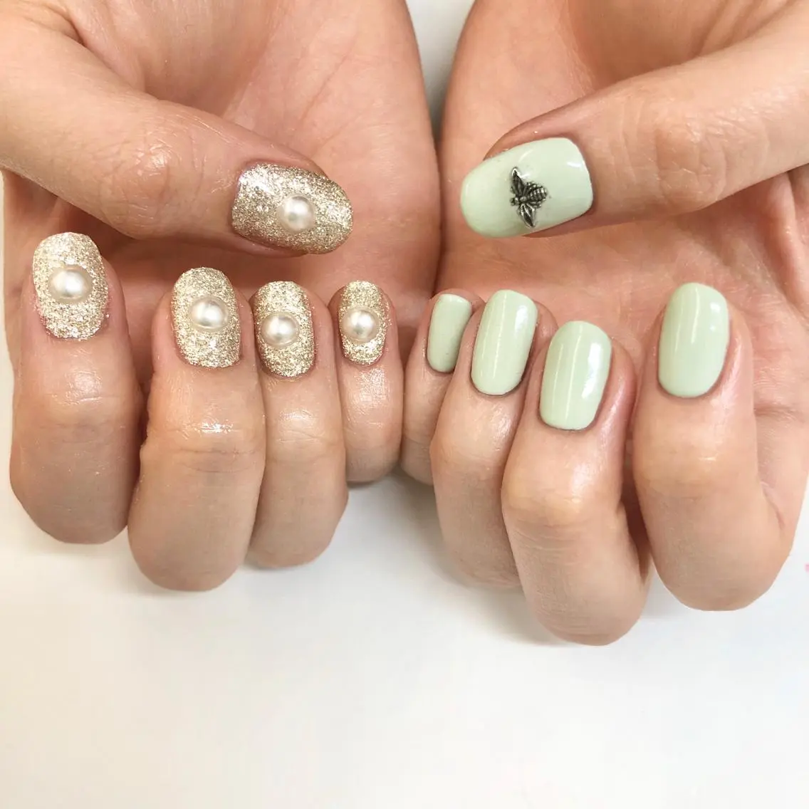 ネイル ピスタチオネイル 🎀AYAKO 🎀中韓ネイルのネイルデザイン