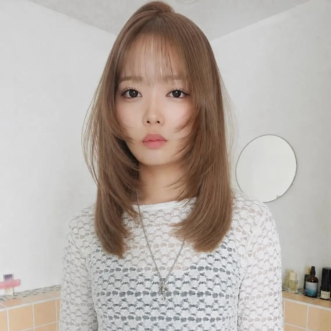 セミロング カット ヘアカラー トリートメント ブリーチ×似合わせハ イトーン🍎ののかのヘアスタイル