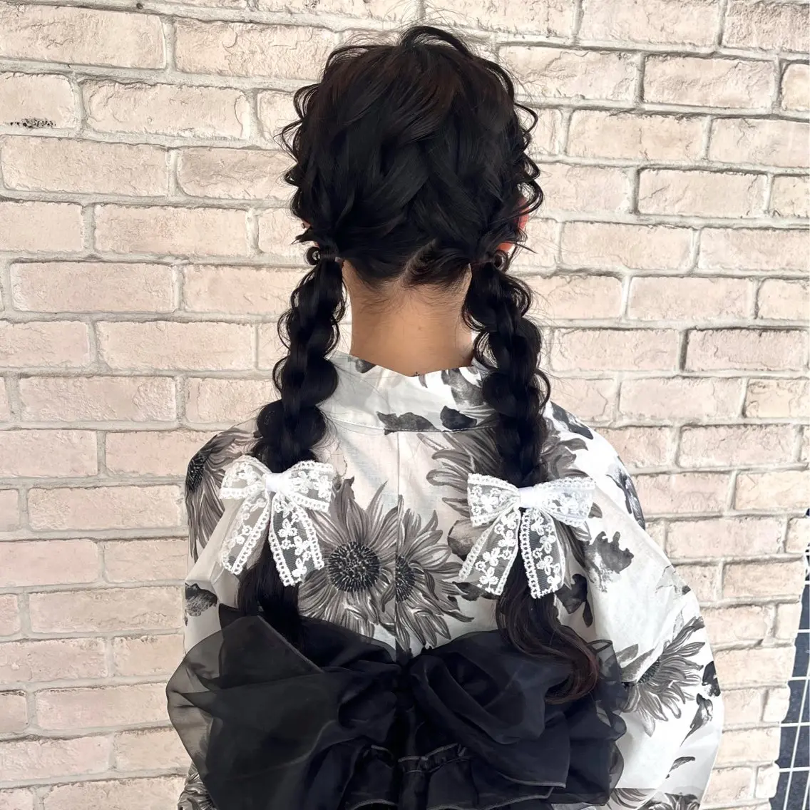 ヘアアレンジ 着付け 韓国レイヤー 暖色カラー/さくらのヘアスタイル