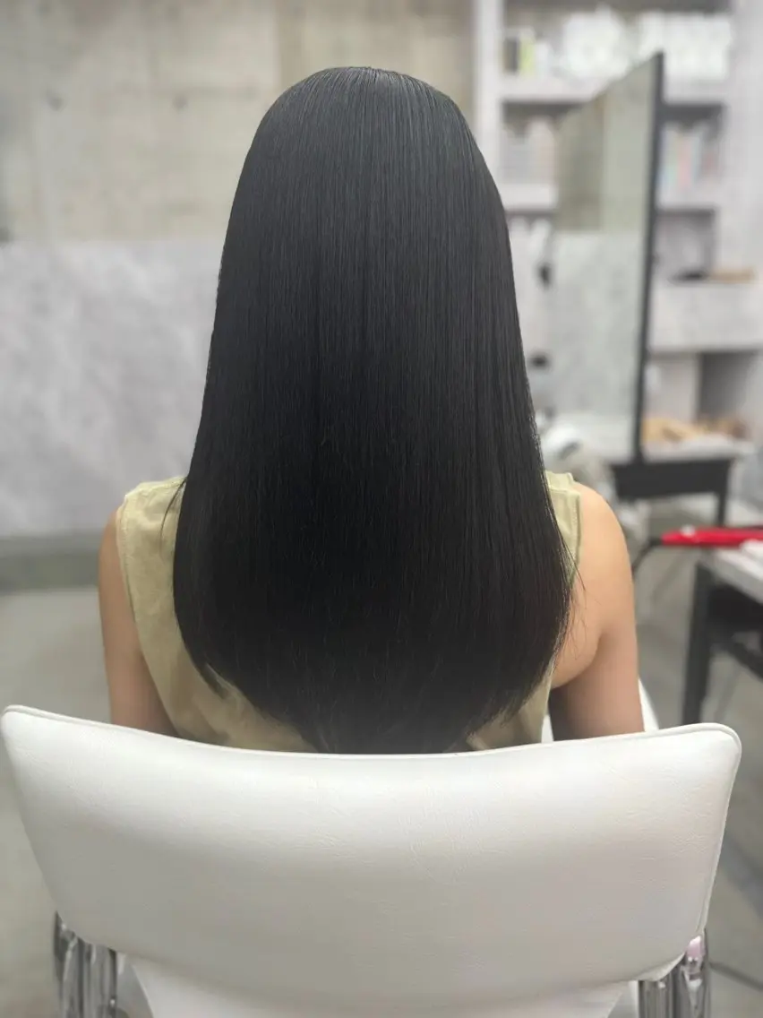 ロング カット 縮毛矯正 【顔まわりレイヤー/ 髪質改善/今崎太河】のヘアスタイル