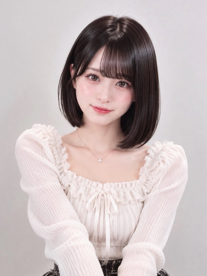 ミディアム カラー カット ヘアカラー トリートメント 暖色/大人可愛いボブ /Ririka🎀のヘアスタイル