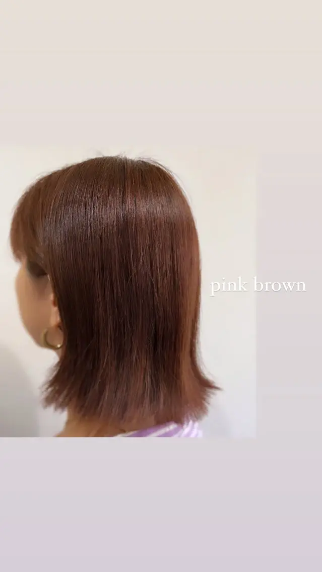 ミディアム カラー ブラウンカラー ピンクカラー ピンクブラウン 🩵MAMI🩵 【enx鶴ヶ峰店】のヘアスタイル