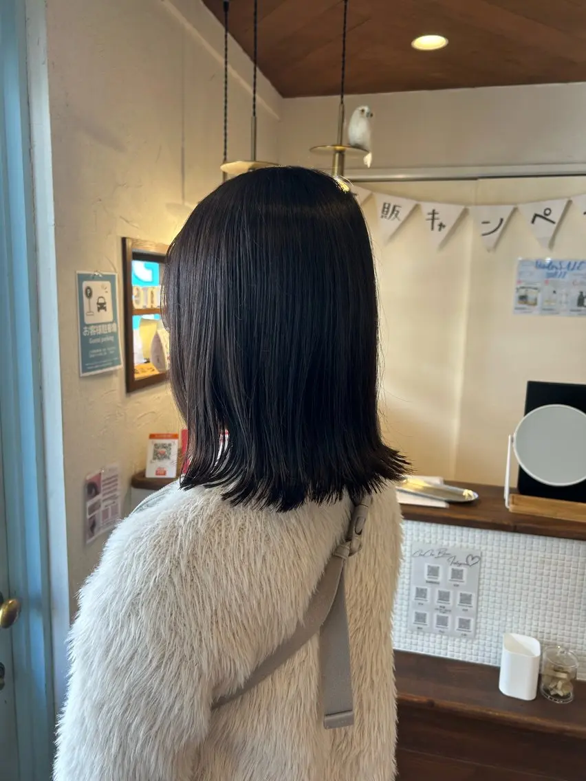 ミディアム ボブ 外ハネヘア 徳永　髪質改善 カラー🪄💫のヘアスタイル