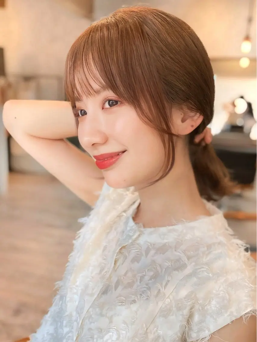 ミディアム カット 縮毛矯正/小顔前髪 ボブ　秋本凌汰のヘアスタイル