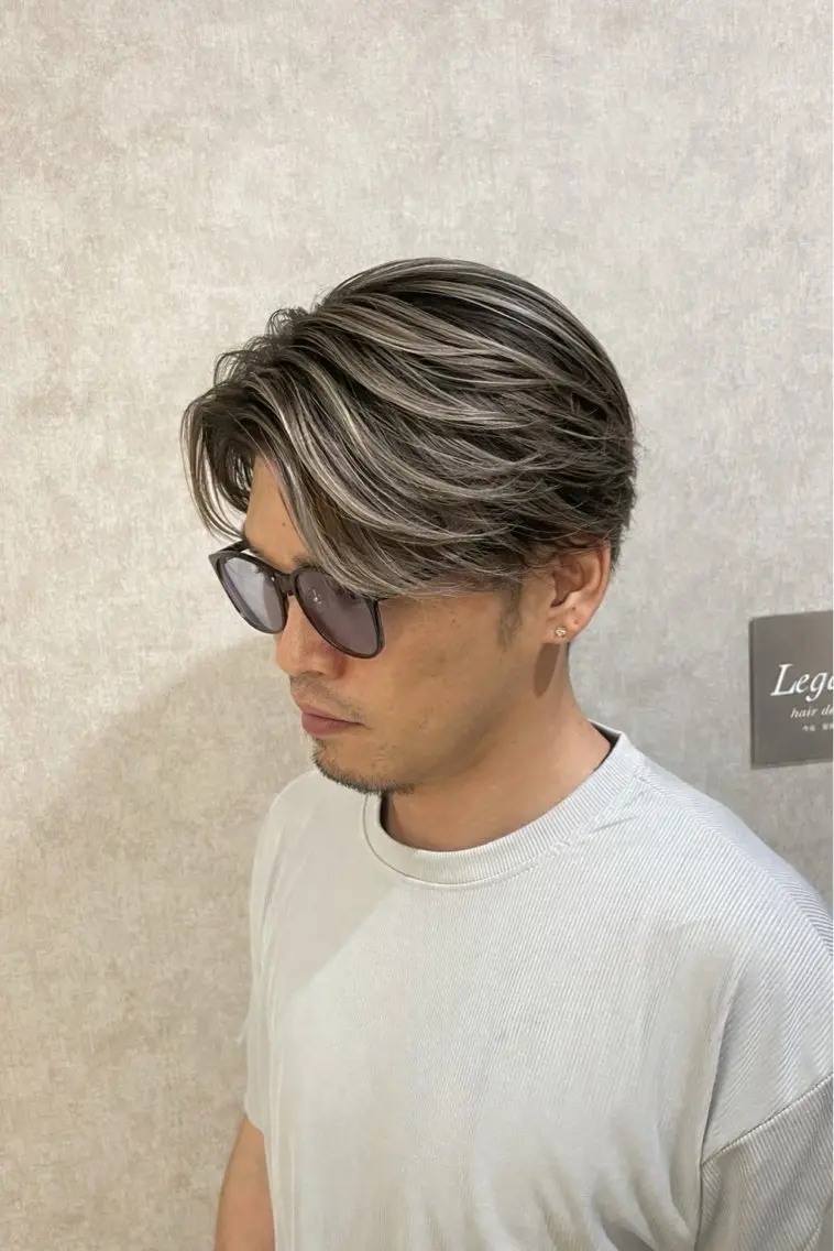 カラー メンズ メンズバレイヤージュ バレイヤージュ ヘアカラー バレイヤージュ特化| Takuのヘアスタイル