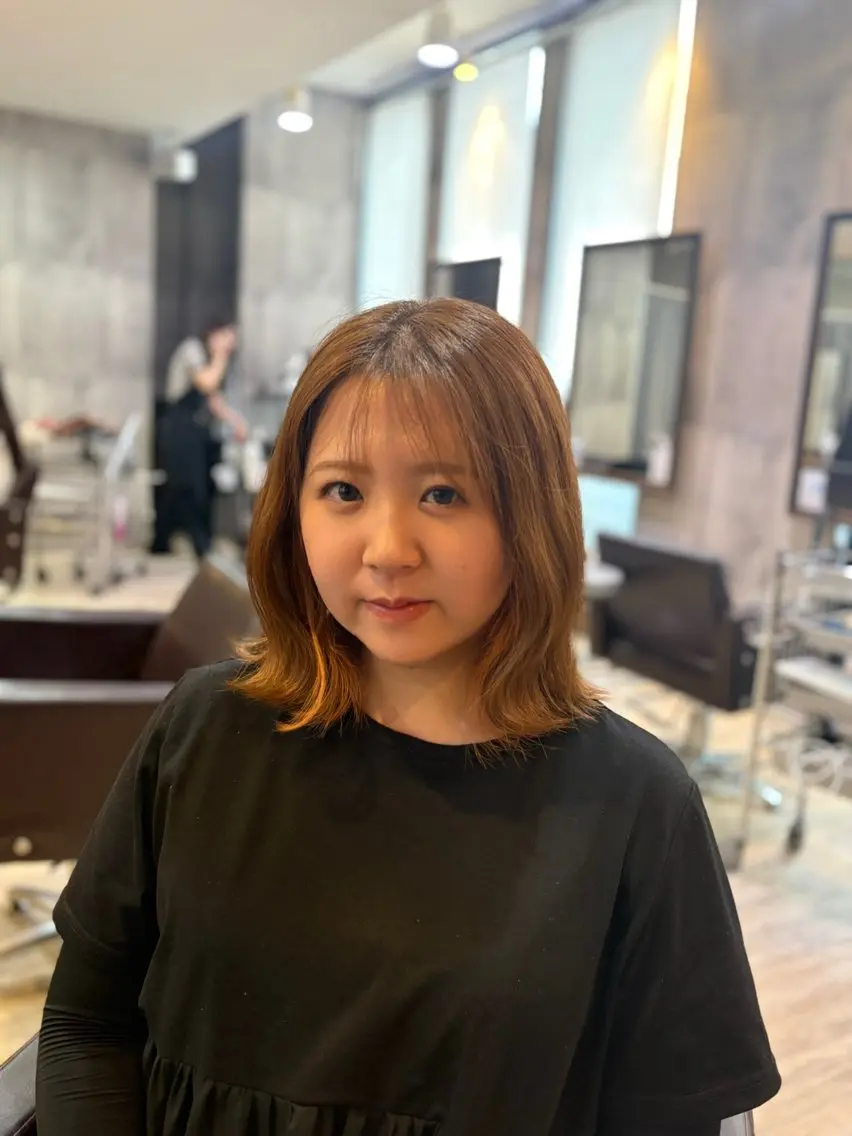 ミディアム カラー ブリーチ カット ヘアカラー トリートメント 艶カラー 藤澤さくらのマツエク・マツパデザイン