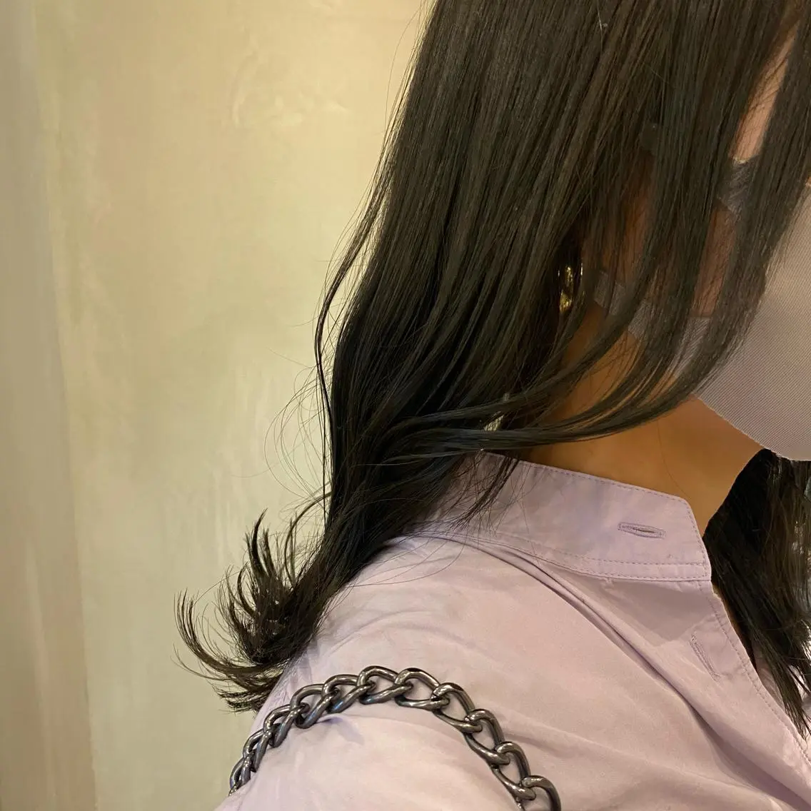 ミディアム ヘアカラー トリートメント 新宿/顔周りカット +レイヤー＝しずく♩のヘアスタイル
