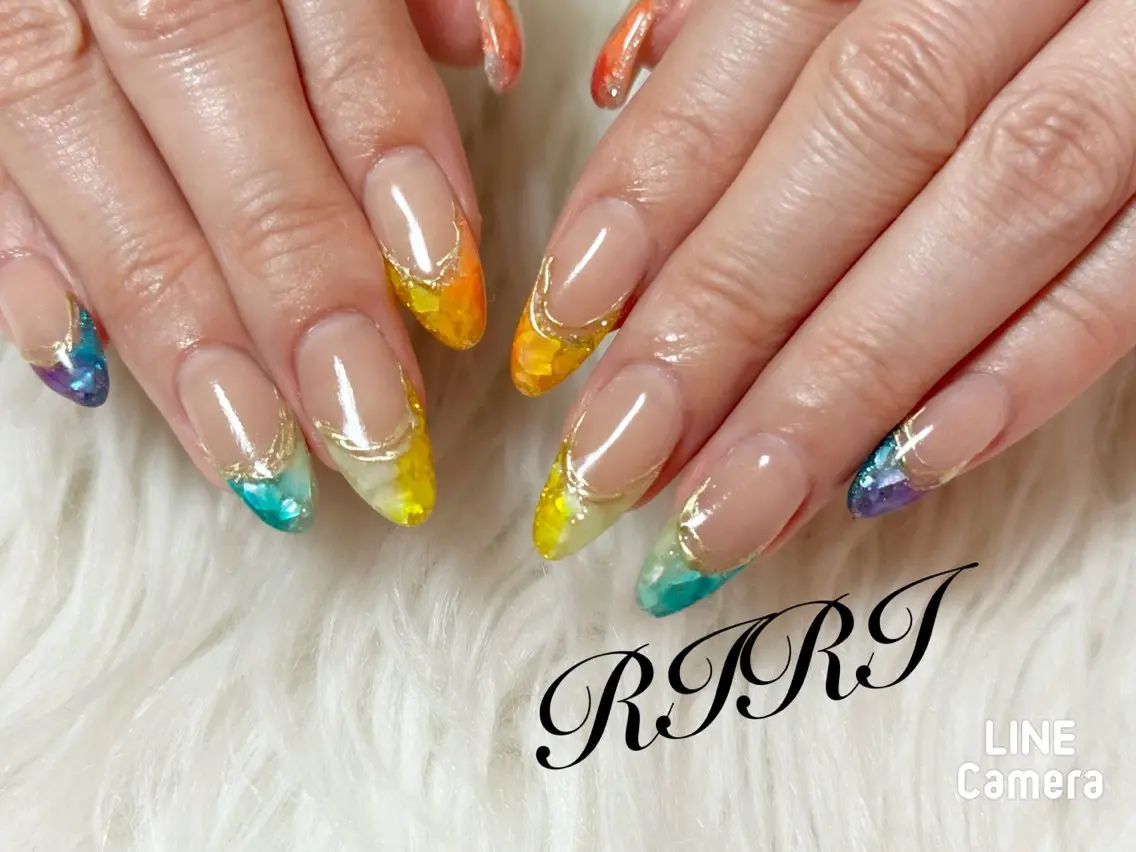 ネイル フレンチネイル ジェルネイル ロングネイル スカルプネイル シンプルネイル ハンドネイル riri オーナーのネイルデザイン