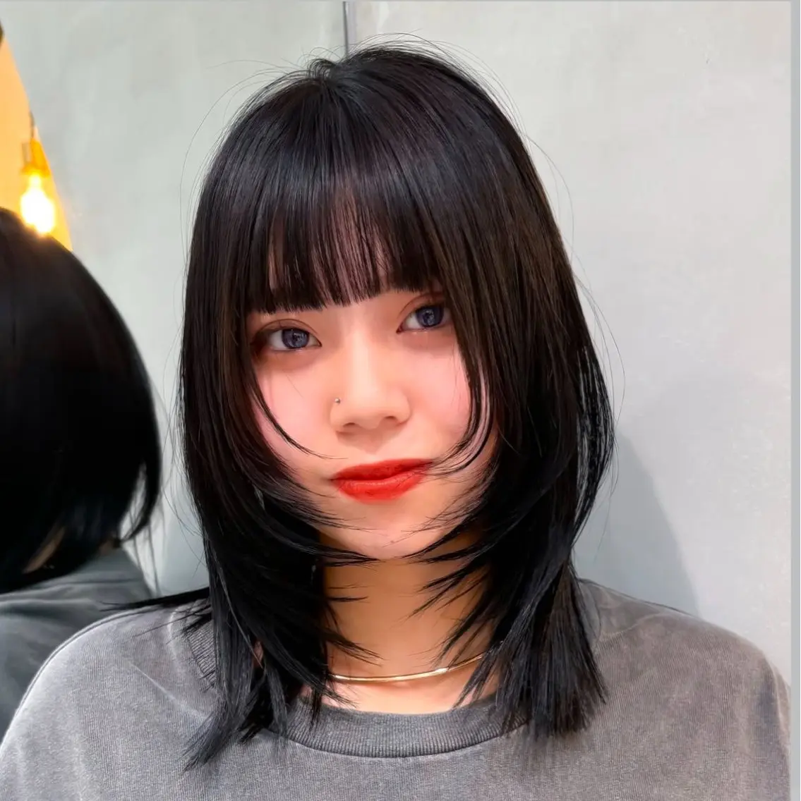 セミロング レイヤーカット カット トリートメント 🤍aimi🤍 ウルフ/韓国ヘアのヘアスタイル