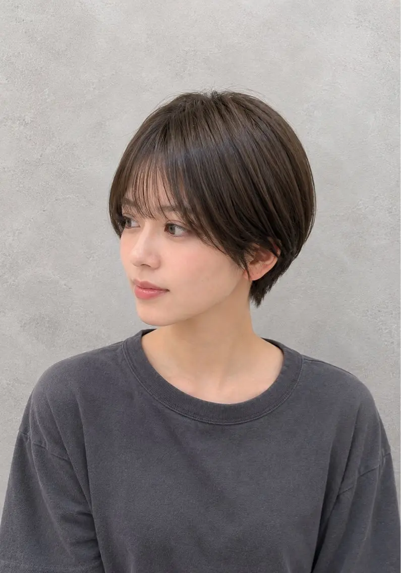 ショート カラー ショートボブ ハンサムショート 丸みショート 透明感カラー ボブ カット ヘアカラー トリートメント 【enil代表】 杉林和哉のヘアスタイル