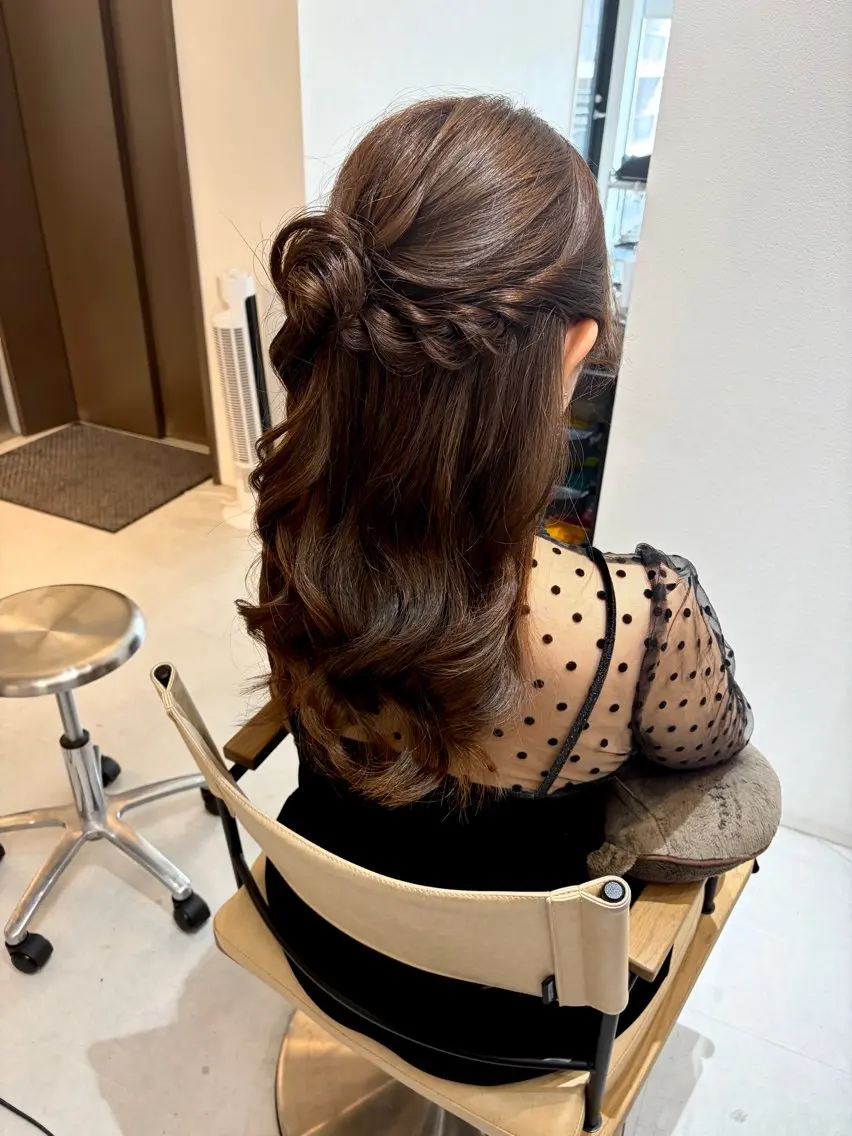 ロング ヘアセット ✨色持ちの良い艶 カラー✨蟹江真世のヘアスタイル