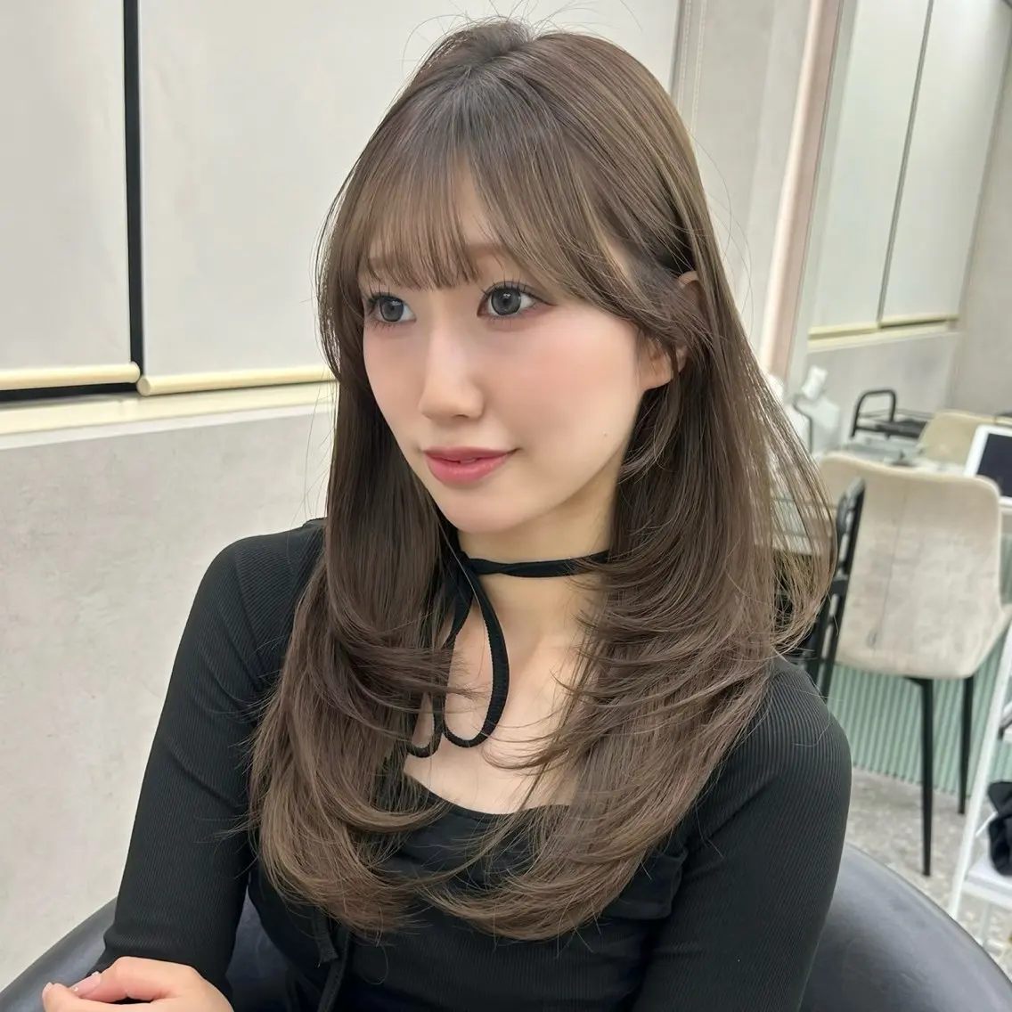 セミロング ハッシュカット ハイレイヤー 韓国風ヘア レイヤーカット カット Yuta✂︎ 韓国レイヤー🪽のヘアスタイル