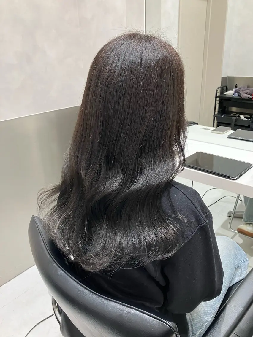 ロング カラー カット ヘアカラー トリートメント 💖ブリーチなし透明 感💖ASAHIのヘアスタイル