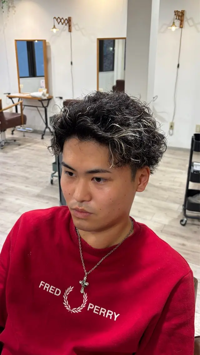 パーマ メンズ カット パーマ 安藤瑞穂 🪩fond.津田沼のヘアスタイル
