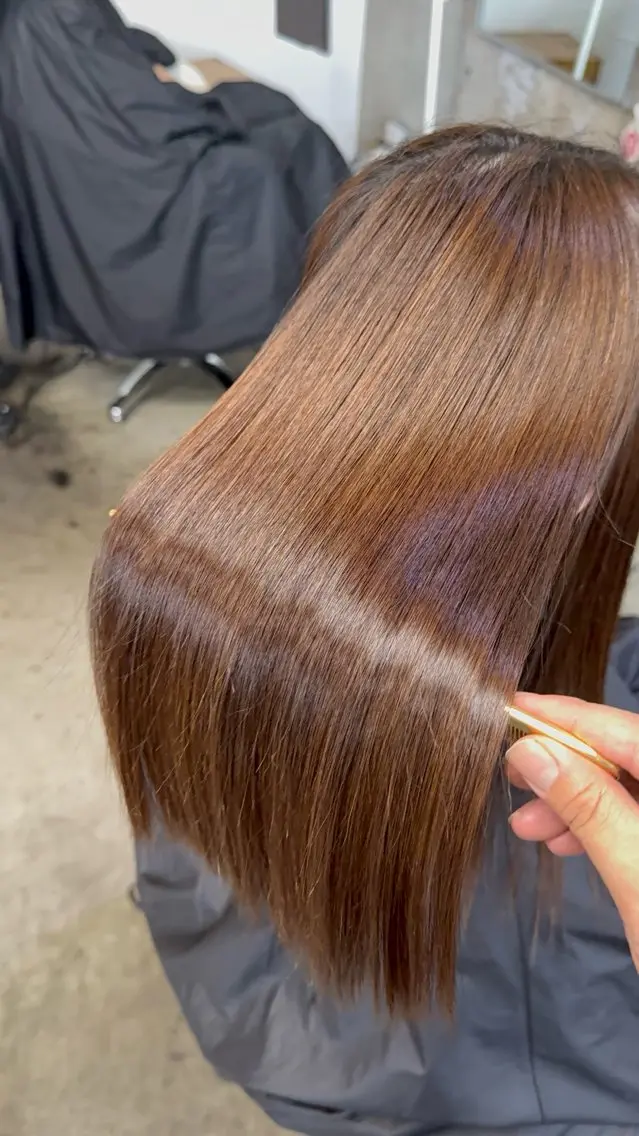 セミロング 縮毛矯正 柴田 隼のヘアスタイル