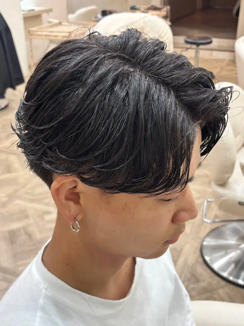 ショート パーマ メンズ メンズパーマ ニュアンスパーマ カット パーマ トリートメント パーマ職人DAIKI ツイスパ/波巻きのヘアスタイル