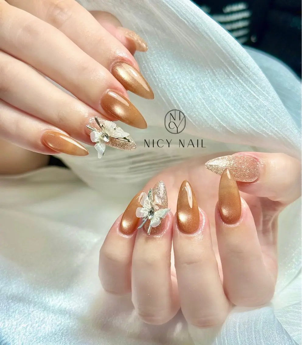 ネイル アートネイル オーロラネイル ブルー チークネイル フットネイル NICY NAIL 池袋のネイルデザイン
