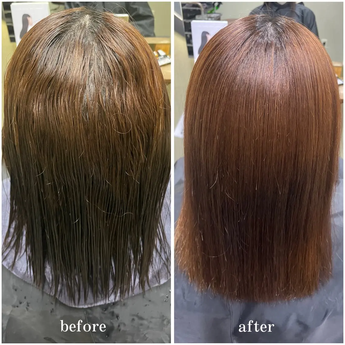 セミロング 縮毛矯正 板垣 咲希のヘアスタイル