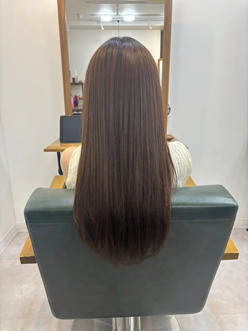 ロング 縮毛矯正 坂井まりん HALE ハレ銀座のヘアスタイル