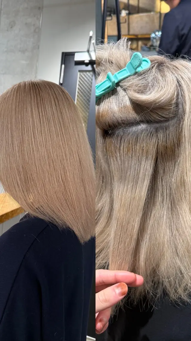 セミロング カラー ブロンド ピンクカラー ヘアカラー 【🥀履歴修正🥀】 ハイトーン職人/拓真のヘアスタイル