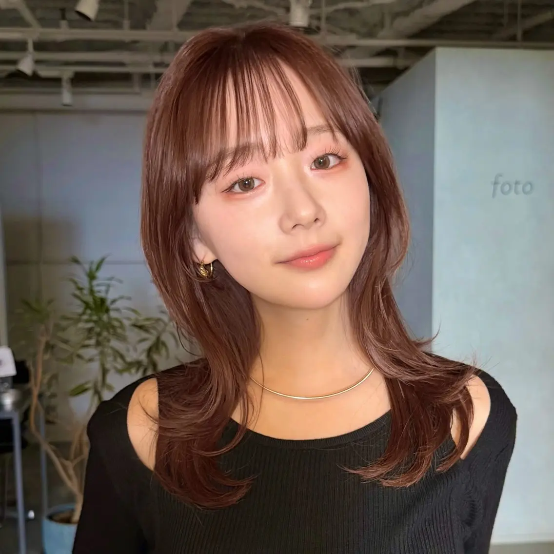セミロング カラー 顔周りレイヤー꙳⋆ ミディアム⌇SAKIのヘアスタイル