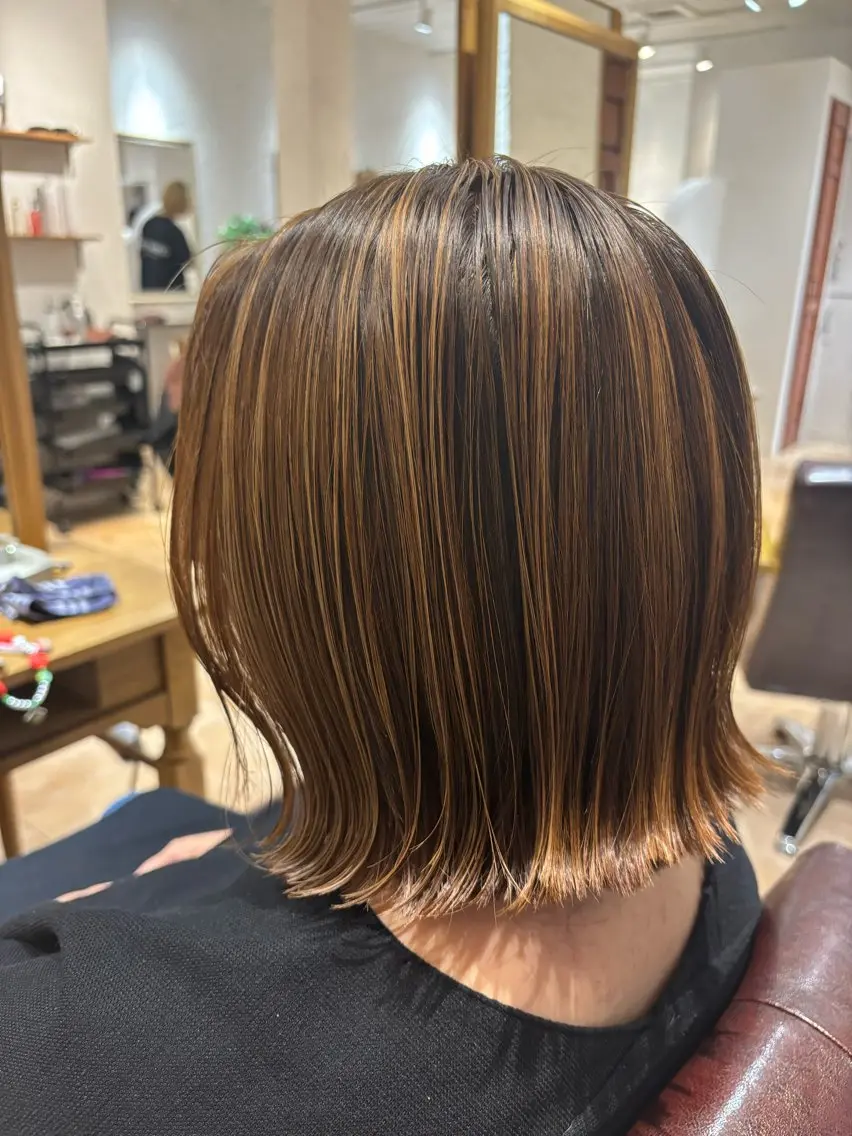 ミディアム カラー ベージュカラー ハイライトカラー ハイライト ヘアカラー 🌈透明感カラー🌈 🌟吉田祐介🌟のヘアスタイル