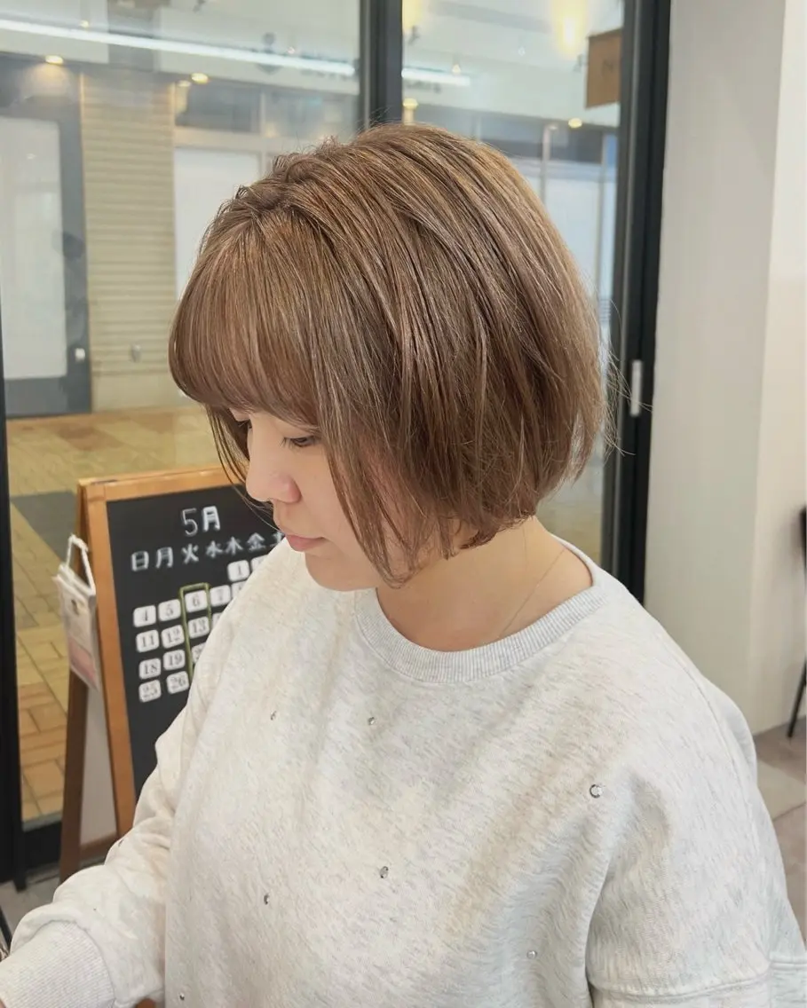 ショート カラー ベージュカラー ブリーチ ボブ カット ヘアカラー トリートメント ✨NOMAD印西✨ 黒川勇輝のヘアスタイル