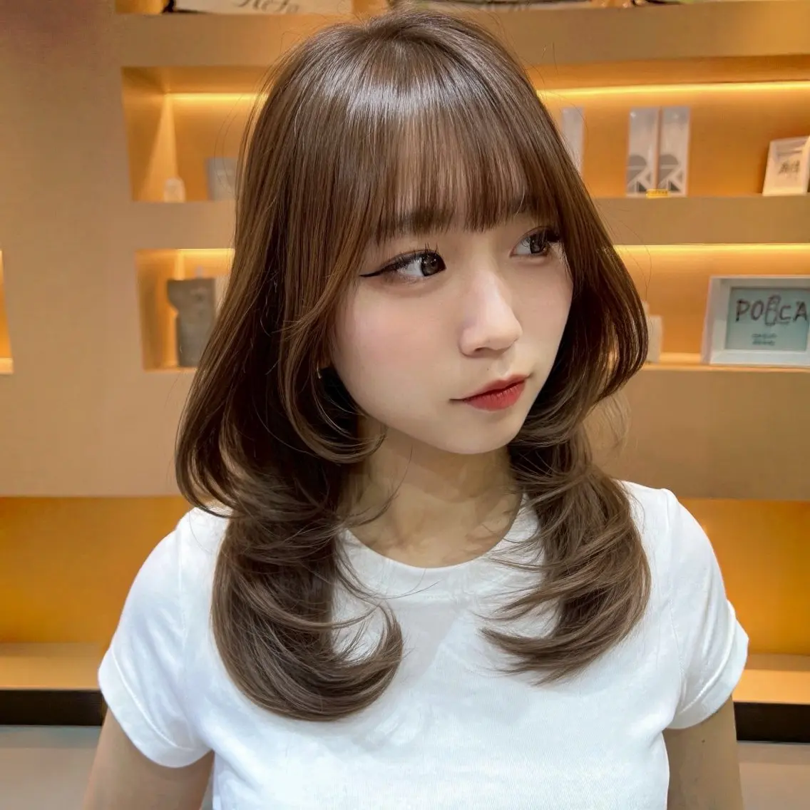 セミロング カット ヘアカラー トリートメント ヘッドスパ ヘアセット 💎内部補修ケアカラ ー/ブリーチなし清野のヘアスタイル