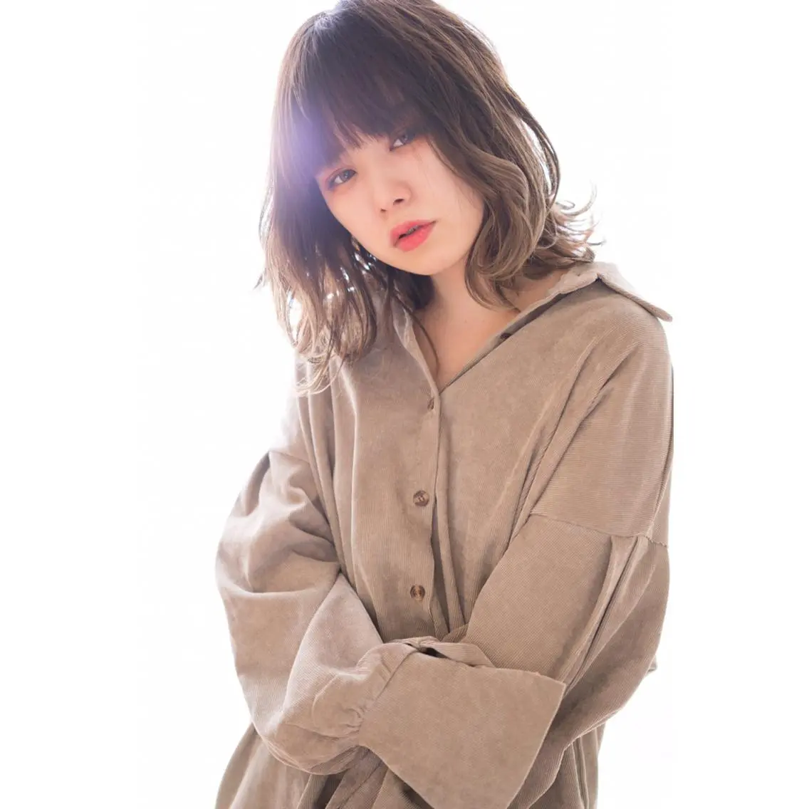 ミディアム カット ヘアカラー トリートメント 黒崎 伸治のヘアスタイル