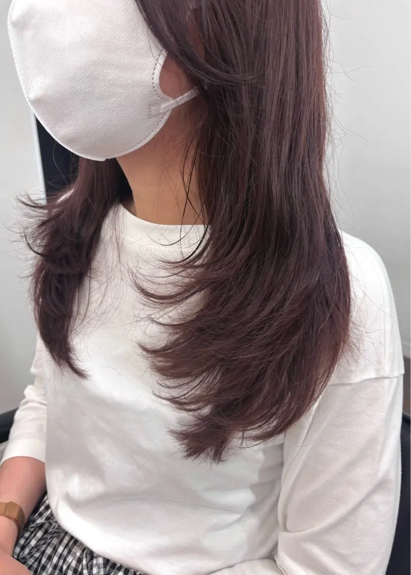セミロング レイヤーカット カット トリートメント パーマ/レイヤー かどたはるなのヘアスタイル