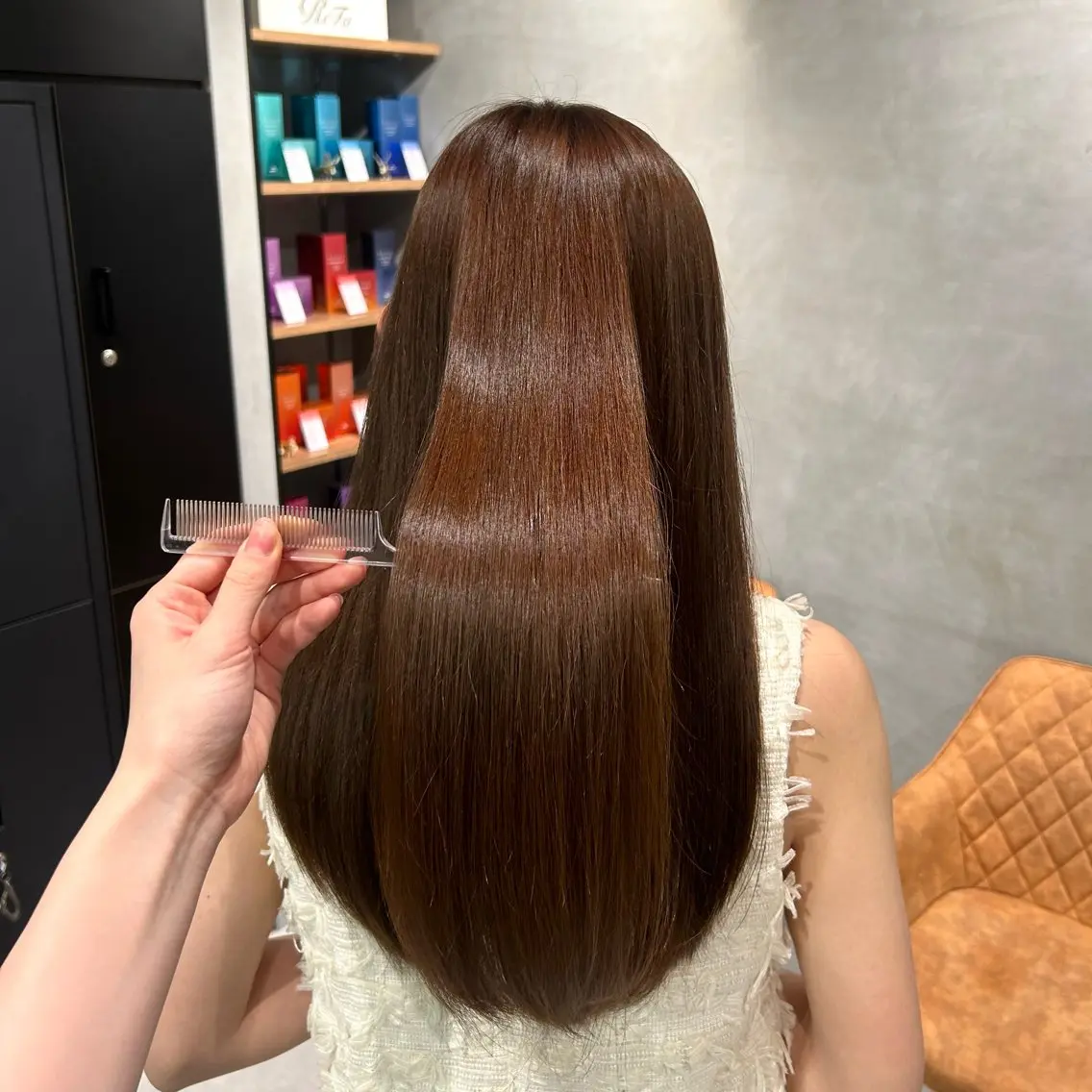 【人気No.1✨】透明感カラー🥣＋髪質改善4step treatment🫧超音波アイロンでツヤ髪に✨の写真