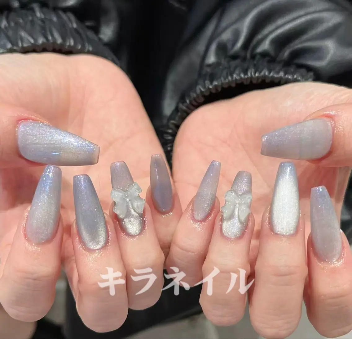 ネイル ハンドネイル 🎀kira 長さだし💗モチ最高のネイルデザイン