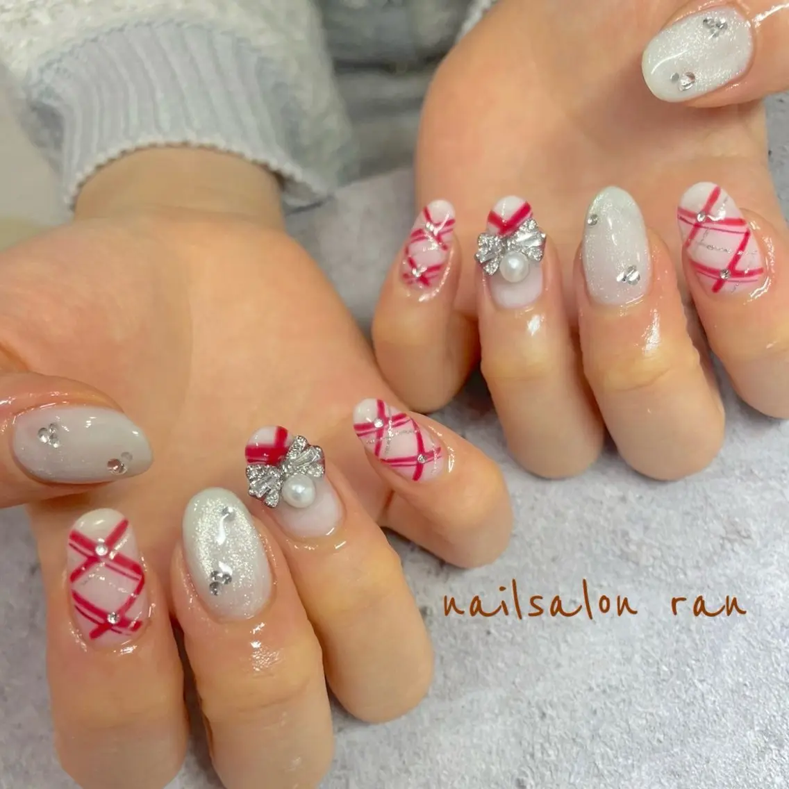 ネイル 赤色 ハンドネイル ハンドケア nailsalon ranのネイルデザイン