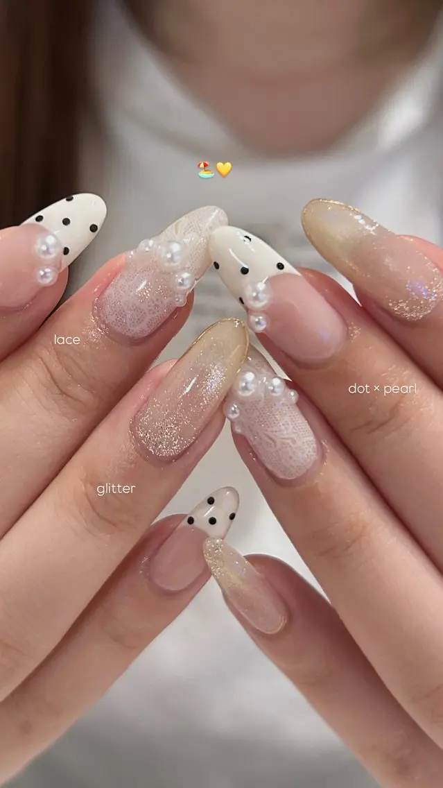 ネイル ドット フレンチネイル ハンドネイル nail salon moiのネイルデザイン