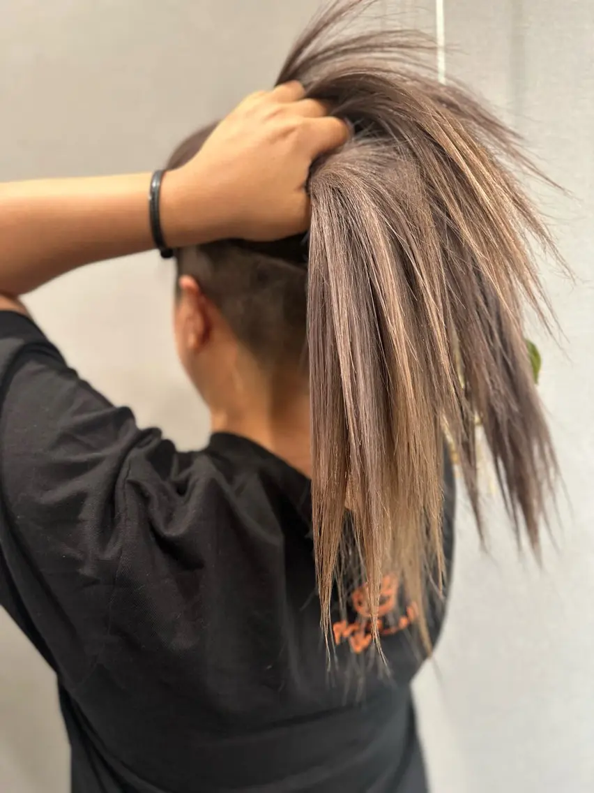 セミロング カラー ヘアカラー トリートメント K Harukaのヘアスタイル