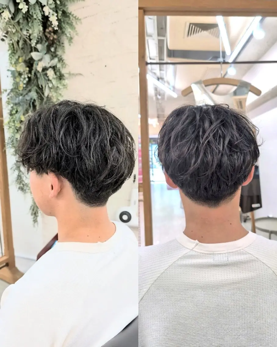 ショート パーマ メンズカット/パーマ 💇🏻前髪縮毛矯正のヘアスタイル