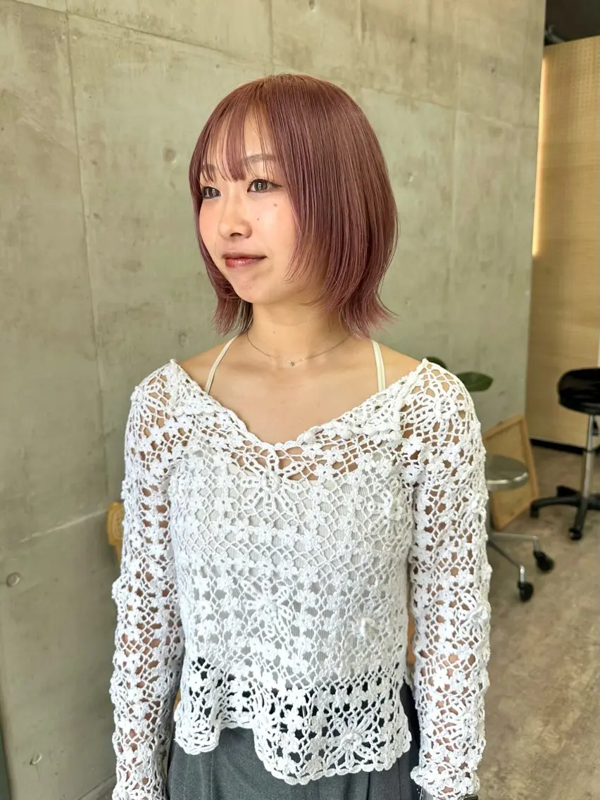 ショート カラー ショートボブ ラベンダーカラー ラベンダーピンク ピンクカラー ボブ カットモデル募集中 ／HARUKA🎀のヘアスタイル