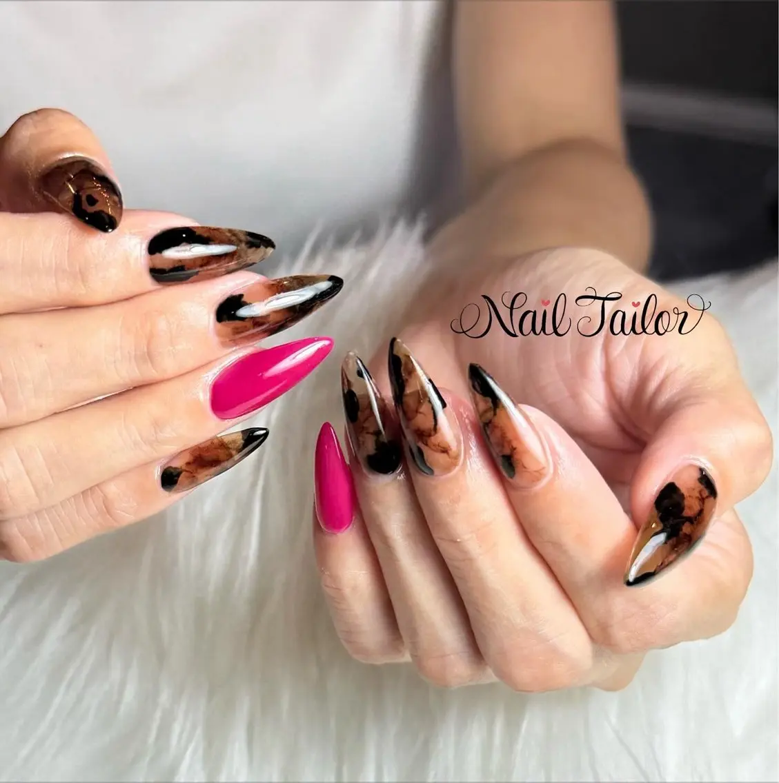 ネイル アートネイル べっ甲ネイル 長さ出し ロングネイル 持ち込み ハンドネイル NailTailor ネイルテイラーのネイルデザイン
