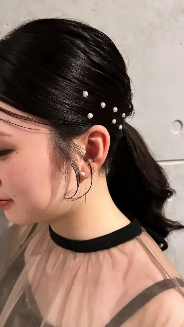 ロング ヘアアレンジ シースルーバング 吉野 華乃のヘアスタイル