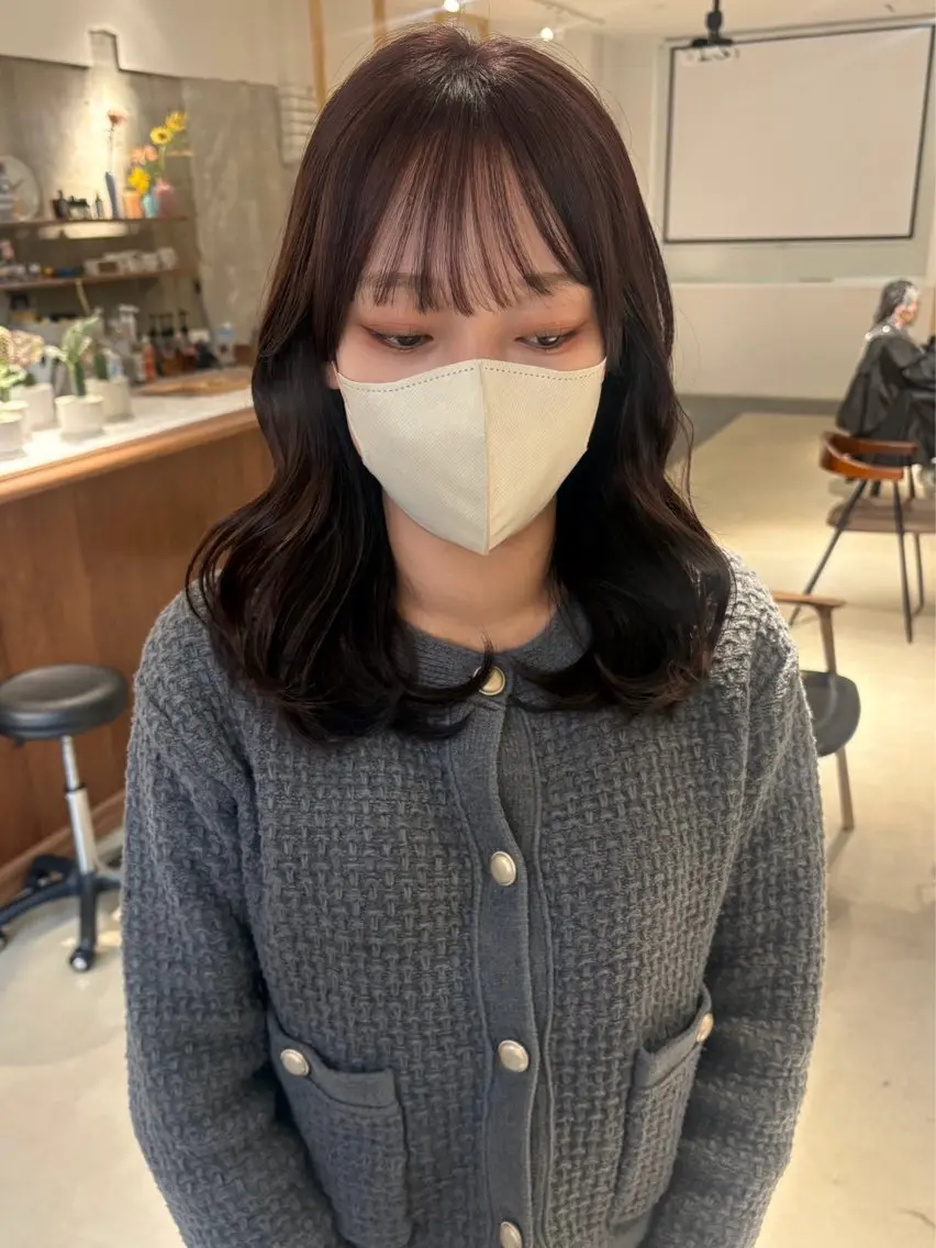 ミディアム カラー ブラウンカラー レッドカラー カット ヘアカラー トリートメント yuki ♡のヘアスタイル