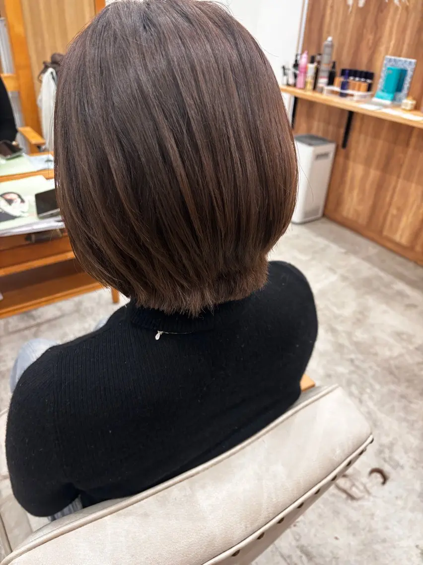 ミディアム ボブレイヤー ボブ レイヤーカット 菅谷 琉月のヘアスタイル