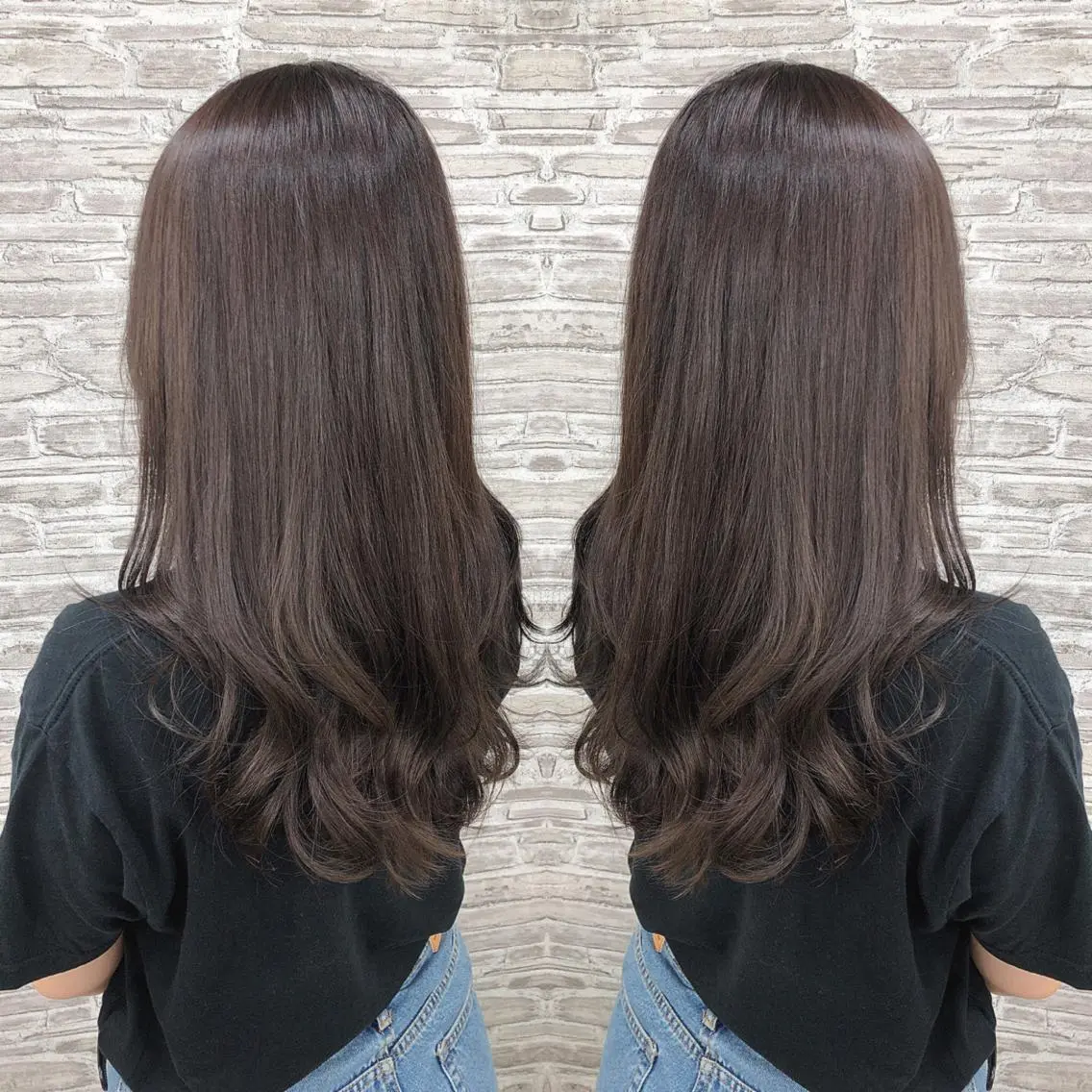 セミロング カラー カット ヘアカラー トリートメント ヘアセット 韓国ヘア🤍髪質改善 🇰🇷AKANEのヘアスタイル
